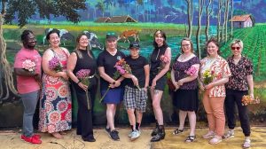 North Shore LGBTQ business owners gathered outdoors at community event
